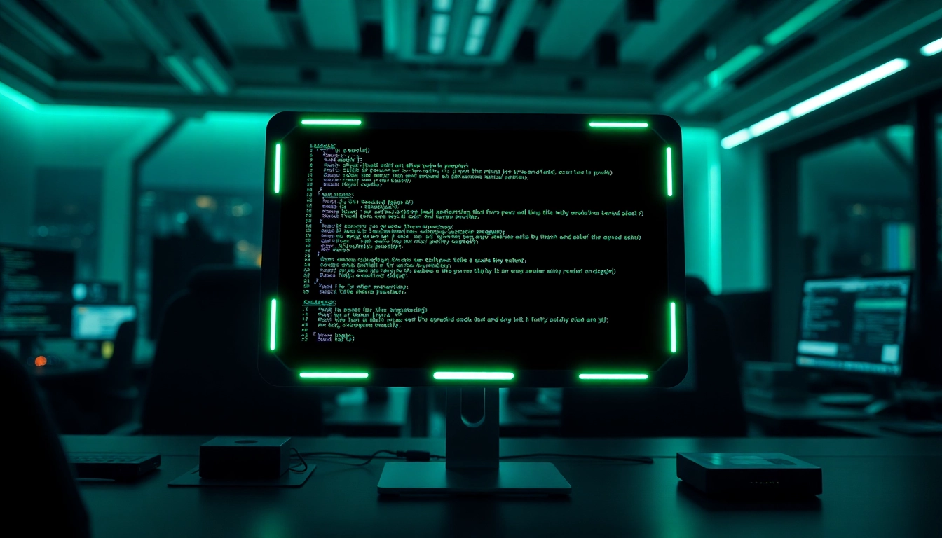 Visually engaging illustration of a developer working with Win32 API code, emphasizing https://32win.cheap's focus on Windows application development, highlighting technical expertise and modern design.