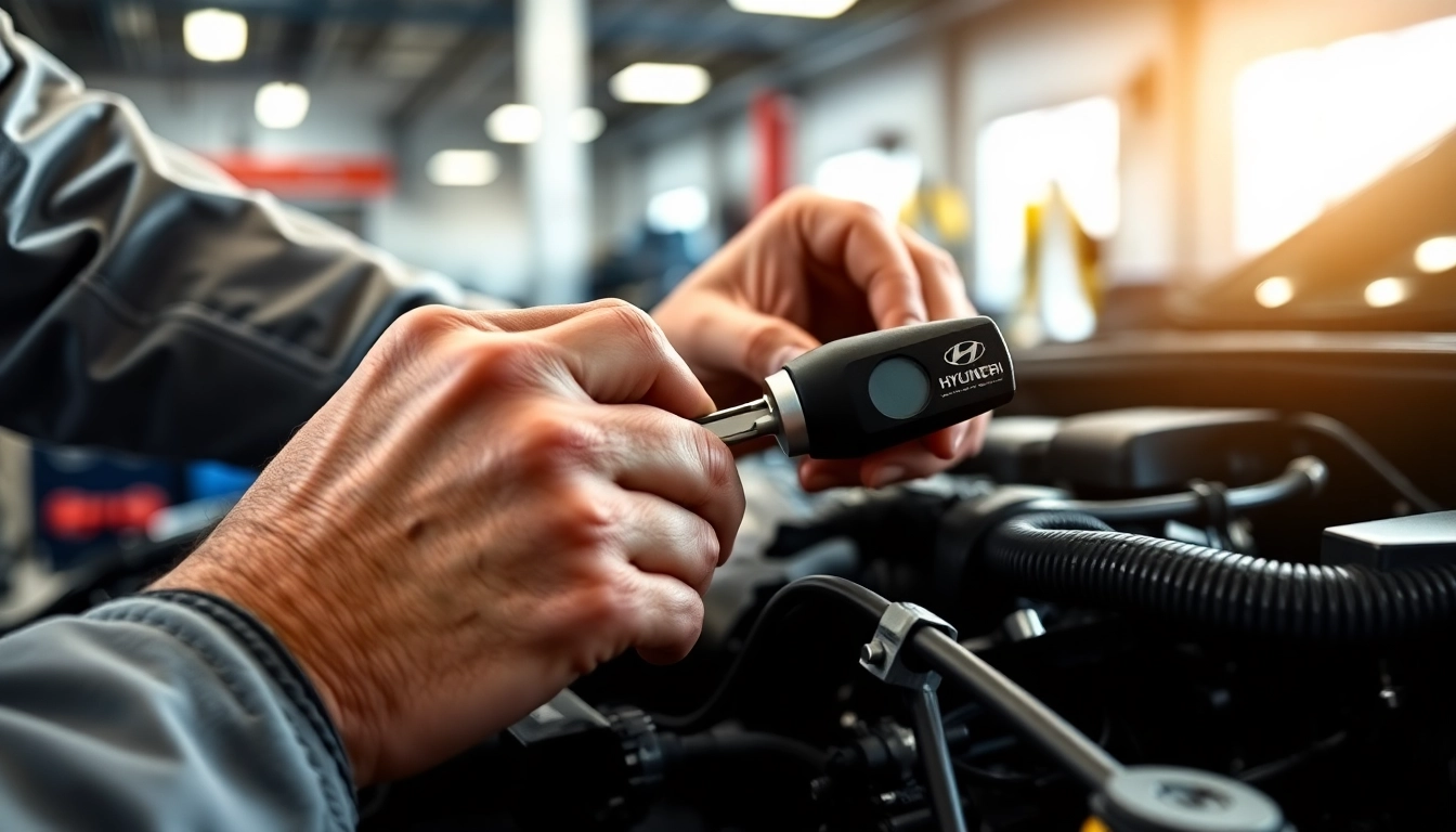 High-quality Hyundai werkzeug tools in use during car repair, showcasing durability and professional-grade craftsmanship for automotive maintenance.