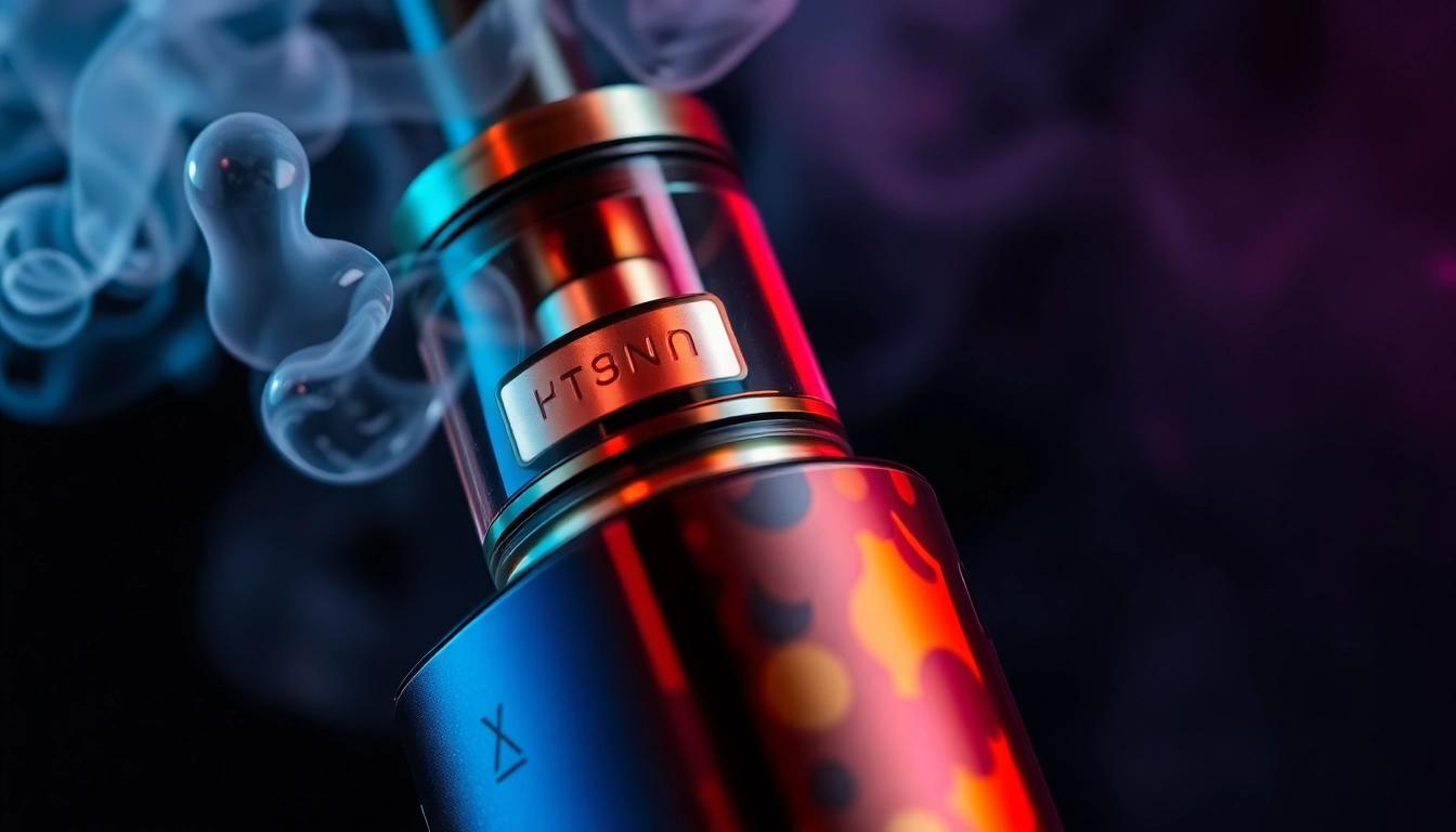 Elektronik sigara device releasing vapor, emphasizing sleek design and flavor options for adult users.