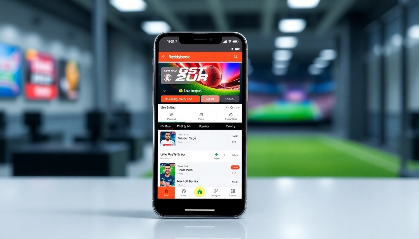 Reddybook App interface showing live sports betting with easy navigation for seamless user experience.